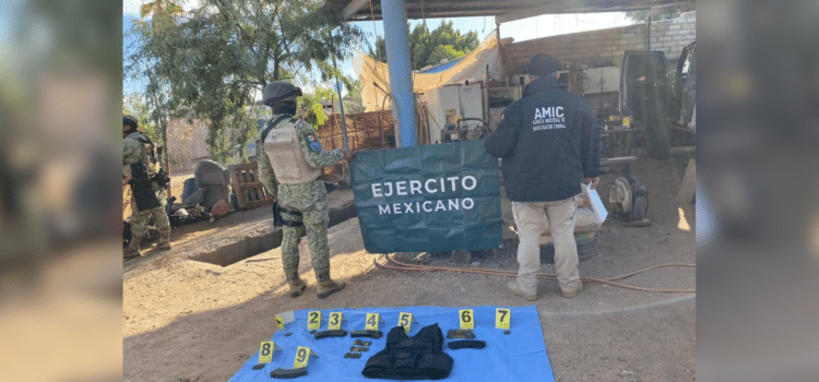 Operativo en Caborca desmantela taller clandestino de blindaje y asegura arsenal