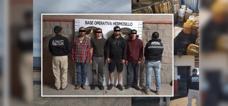 Desmantelan red de huachicoleo en Sonora: Cuatro detenidos y miles de litros de diésel asegurados