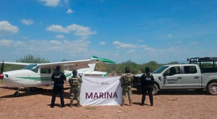 Aseguran avioneta con droga en pista clandestina de Cajeme; Semar detiene a presunto responsable